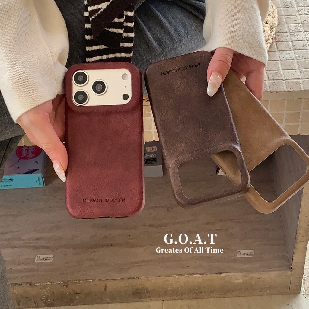 GOAT Letter นูนโทนสีอบอุ่นสําหรับฤดูใบไม้ร่วงและฤดูหนาวปลอกสําหรับ iPhone 17 PRO MAX iPhone 17 16 15 14 13 PRO MAX Anti-Fall ป้องกันปกหลัง