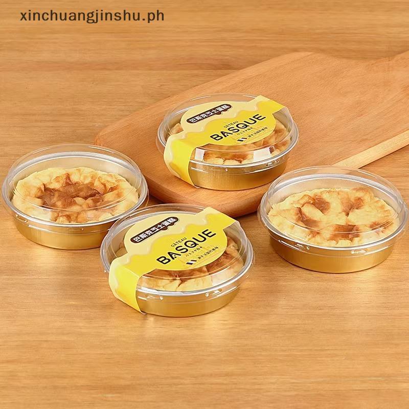 XIN 10 ชิ้น 210 มิลลิลิตรฟอยล์กลม Ramekins Cupcake ถ้วยเบเกอรี่ผู้ถือกรณีพร้อมฝาปิด,อลูมิเนียมฟอยล์ 
