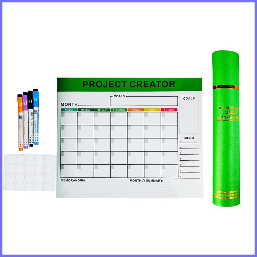 ปฏิทินตู้เย็นแม่เหล็กแห้งลบจัดระเบียบแห้งลบ To-Do List Family Schedule Planer Board สําหรับครอบครัว 