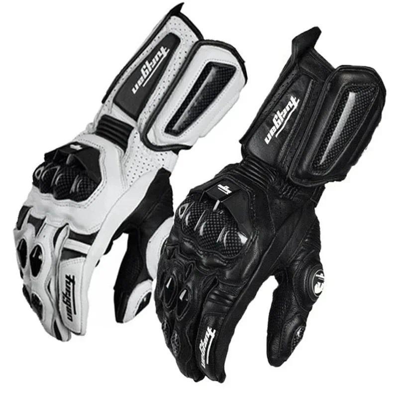 ของแท้หนังผู้ชาย Luva ขี่ Moto รถจักรยานยนต์ Guantes Racing อุปกรณ์กันน้ําขี่หน้าจอสัมผัส Motocross ฤดูหนาวถุงมือ