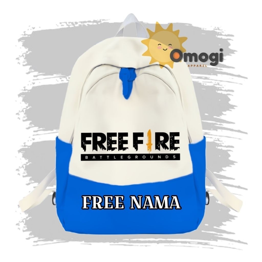Omoi Apparel - กระเป๋าเป้เด็ก Freefire กระเป๋าเป้เด็กอนุบาลและประถมศึกษา ชื่อฟรี