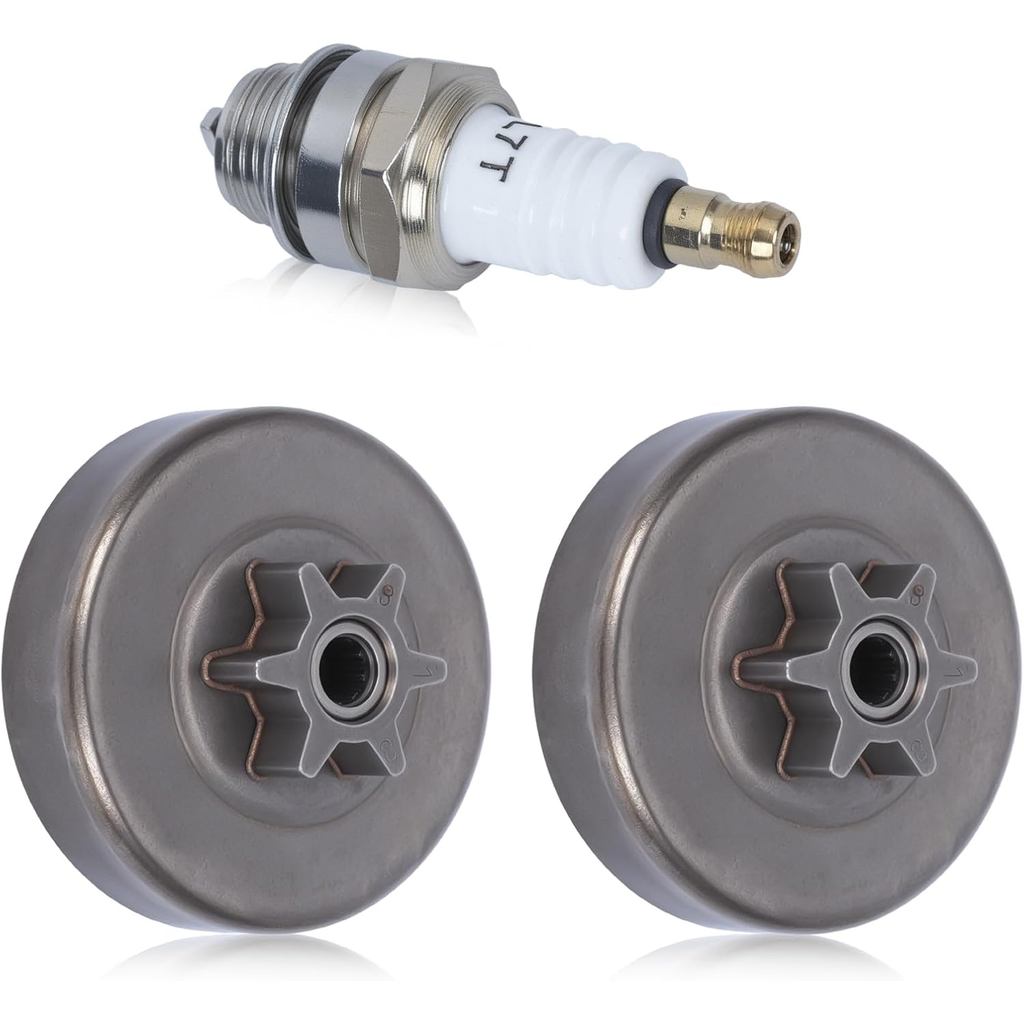 2PCS 6T 3/8" กลองคลัตช์สําหรับ Husqvarna Poulan P3314 P3416 P3516 P3818 P4018 P4218 S1970 Chainsaw, 