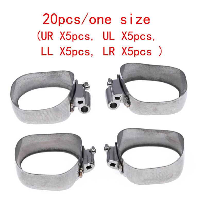 5pack /20pcs  Orthodontic  1st Molar Bands Roth U2/L1 Non-convertible 022 Slot Size 29 - 44+ URX5pcs