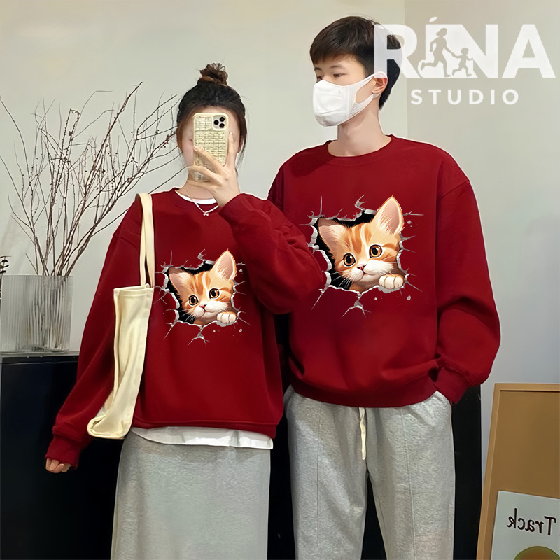 🔥พร้อมส่ง&COD🔥RINA STUDIO🔥 เสื้อคู่รักรุ่นใหม่ปี 2026 OVERSIZEเสื้อฮูดคู่รักไม่มีหมวก เสื้อคู่ ชุดคู่รัก A1104#3