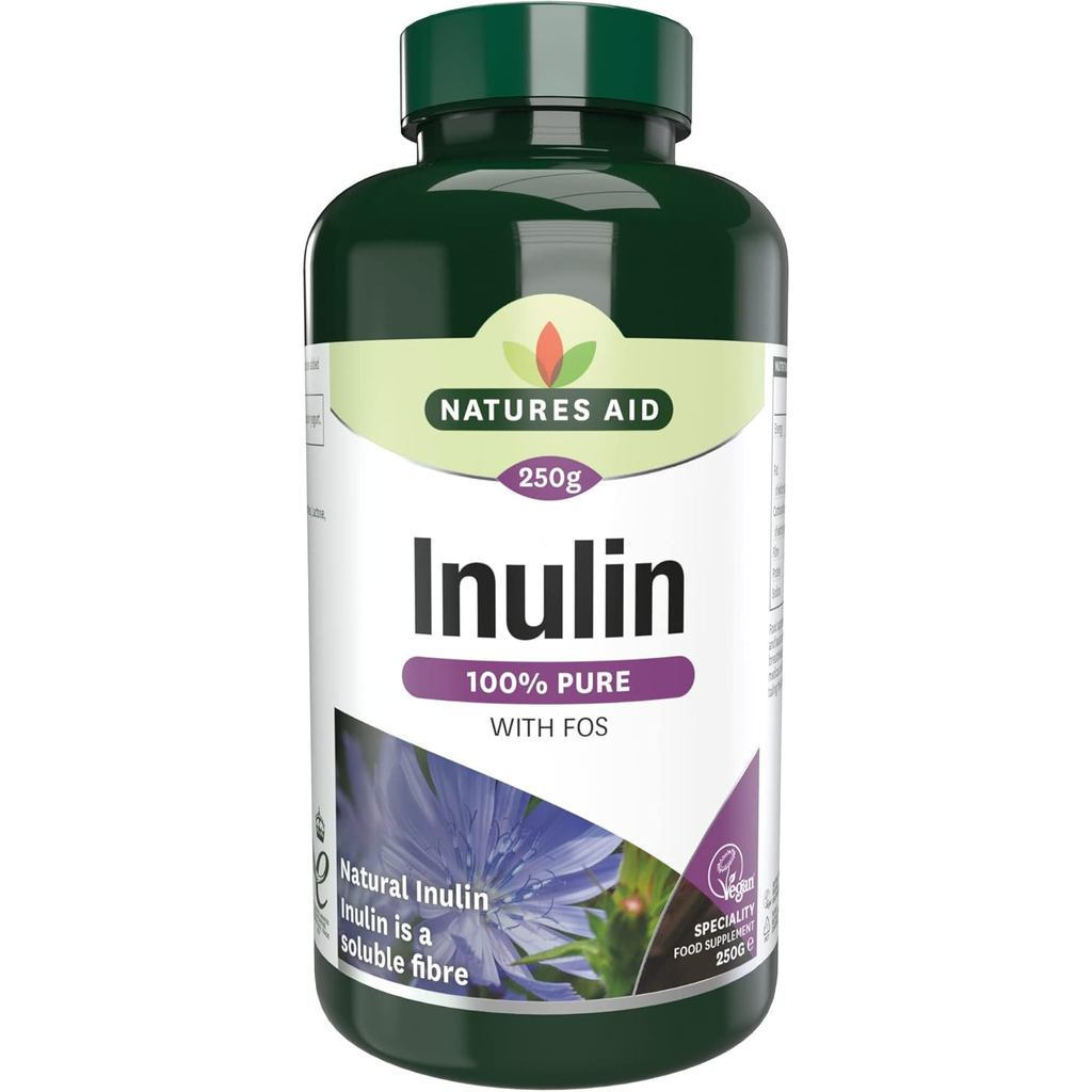 Natures Aid Inulin Powder 250g – Chicory Root Prebiotic Natural Soluble with FOS – รองรับ Gut Health
