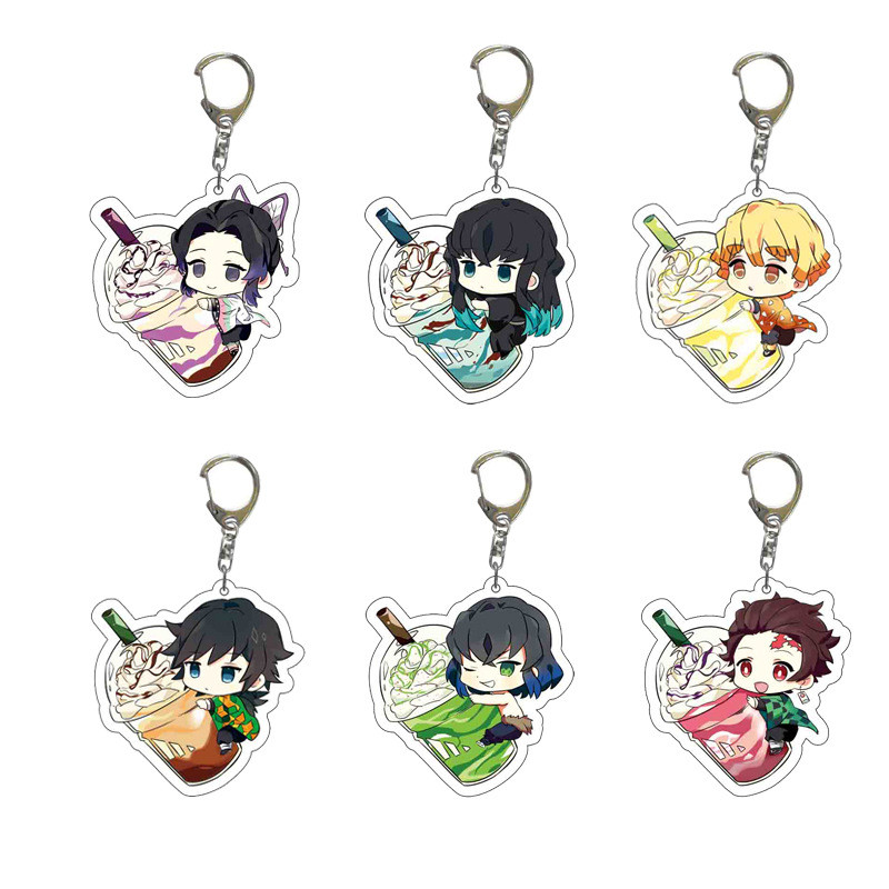 Demon Slayer Anime Nezuko Tanjiro พวงกุญแจอะคริลิคน่ารัก
