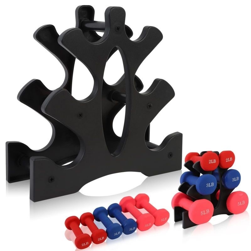 [SP366] 3 ชั้น Dumbell Holder ชั้นวางดัมเบลพลาสติก Barbell Home Gym Stand Dumbell Dumbbell Rack Dumb