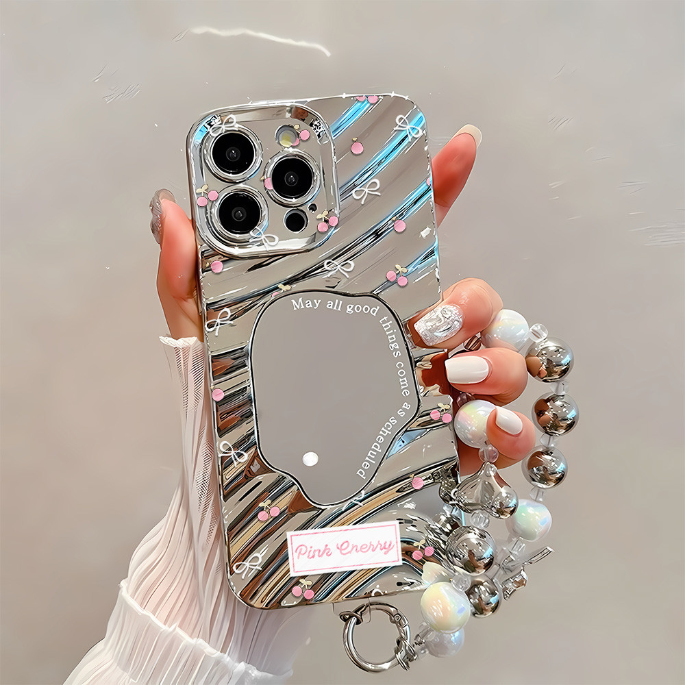 Cherry เคสไอโฟน For iPhone 17 13 11 16 14 15 12 Pro Max 7 8 Plus SE X XR XSMax เคสไอโฟน 17Air Wave Mirror ป้องกันการต – โปรปัง