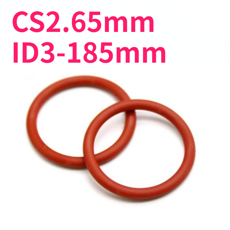 แหวนซีลโอริงซิลิโคนสีแดง CS26.5 มม.* ID3-185 มม.แหวนกันน้ําทนอุณหภูมิสูงปิดผนึกส่วนประกอบ999-MB