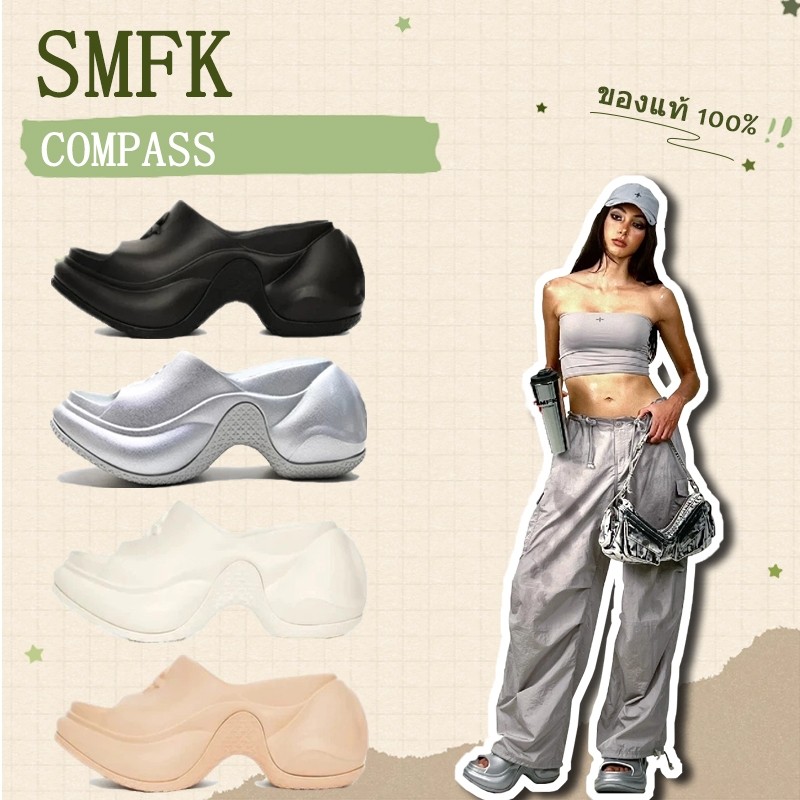 พรีออเดอร์  รองเท้า รองเท้าแตะ SMFK  COMPASS ส้นสูง รองเท้าแฟชั่น รองเท้าผู้หญิง