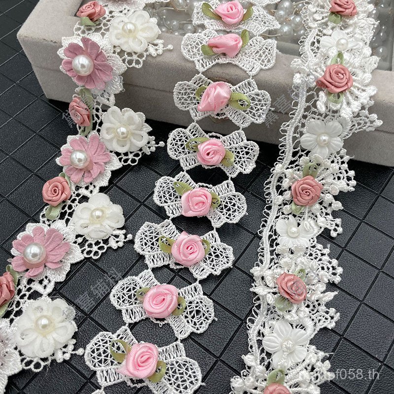 เครื่องประดับผมลูกไม้ พร้อมหมวกตกแต่ง สร้อยคอ และกำไล เพื่อชุดแต่งงาน ขนาดเล็ก ที่ทําด้วยมือ RCA