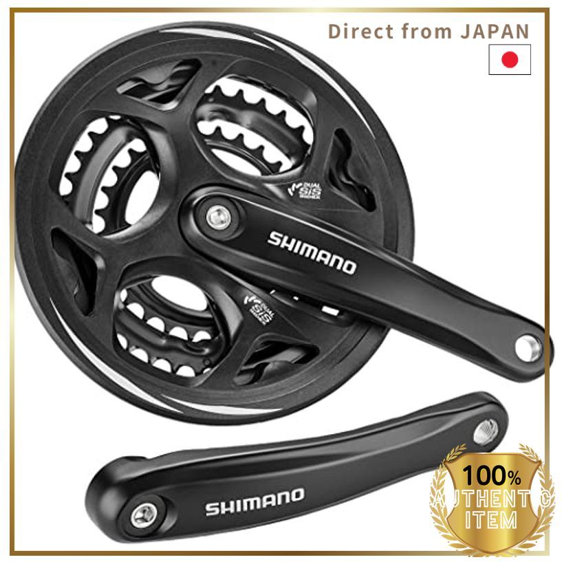 Shimano FC-M311 สีดำ 48X38X28T 175mm 8/7S พร้อม Chain Guard EFCM311E888CL