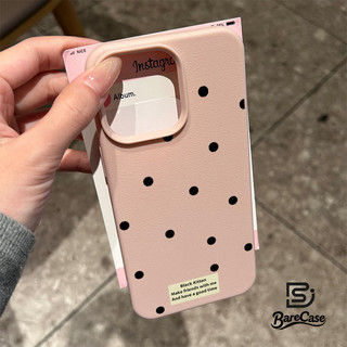 เข้ากันได้สำหรับ เคสไอโฟน11 เคส iphone 16 Pro Max 7Plus XR 12 13 14 15 17 เนื้อหนัง TPU แบบด้าน ลายจุดสีดำ