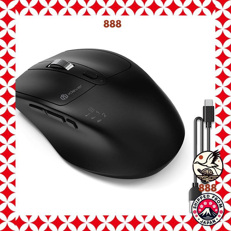 iClever wireless mouse, Bluetooth, Type-C rechargeable, silent, dual mode, multi-pairing, 3-device c