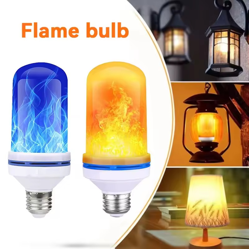 Melery E26 ริบหรี่หลอดไฟ 4W LED Fire โคมไฟสีขาวอบอุ่น 1500K ตกแต่ง Flaming สําหรับคริสต์มาสฮาโลวีน Holiday Party Bar