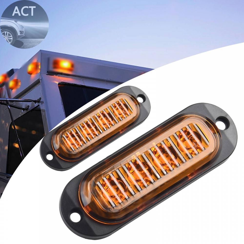 ไฟ LED ด้านข้าง 4 ชิ้น 93 มม./3.7 นิ้วสําหรับ Trailer สีเหลือง 2X 4 ชิ้น LED โคมไฟตัวบ่งชี้