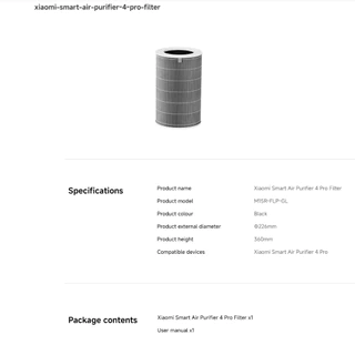 [ของแท้] Xiaomi Smart Air Purifier Filter 4/4 Pro/Elite/6 ไส้กรอง แผ่นกรอง Xiaomi I HEPA I Antibacterial