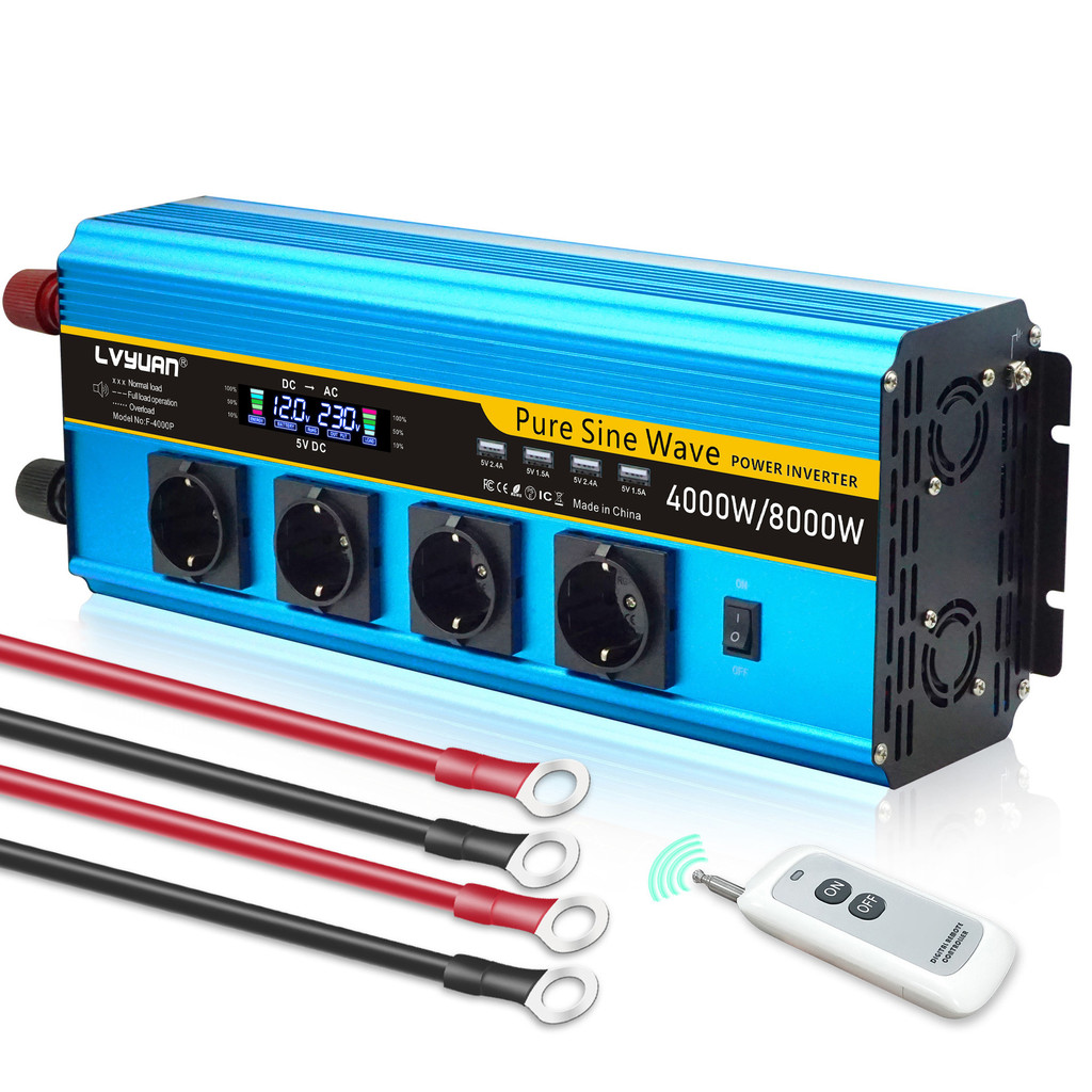 อินเวอร์เตอร์ 4000W 12V จออุปกรณ์นี้มีจอ สำหรับใช้ในบ้าน กำลังสูง