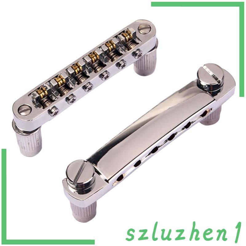 [Szluzhen1] ชุด Chrome Bridge & Lock Tail Piece สําหรับชิ้นส่วนทดแทนกีตาร์ Les Paul SG