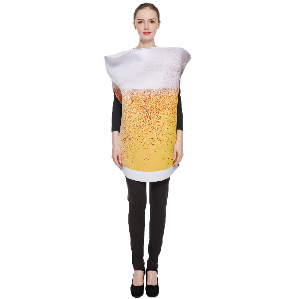 ฮาโลวีนแก้วเบียร์ประสิทธิภาพเครื่องแต่งกายคอสเพลย์พรรคประสิทธิภาพเครื่องแต่งกายสนุกเสื้อผ้าชิ้นเดียว