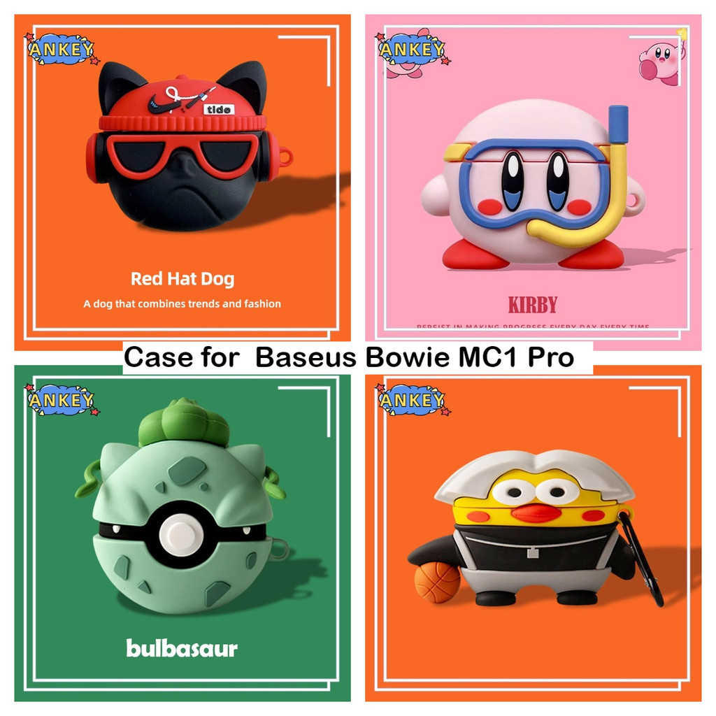 Case for Baseus Bowie MC1 Pro Protective Silicone Cute Black Dog Cartoon Covers Wireless Earbuds Shell TWS Headphone Portable ราคา ถูกที่สุด ดีลบีเคเค รูปภาพหลัก