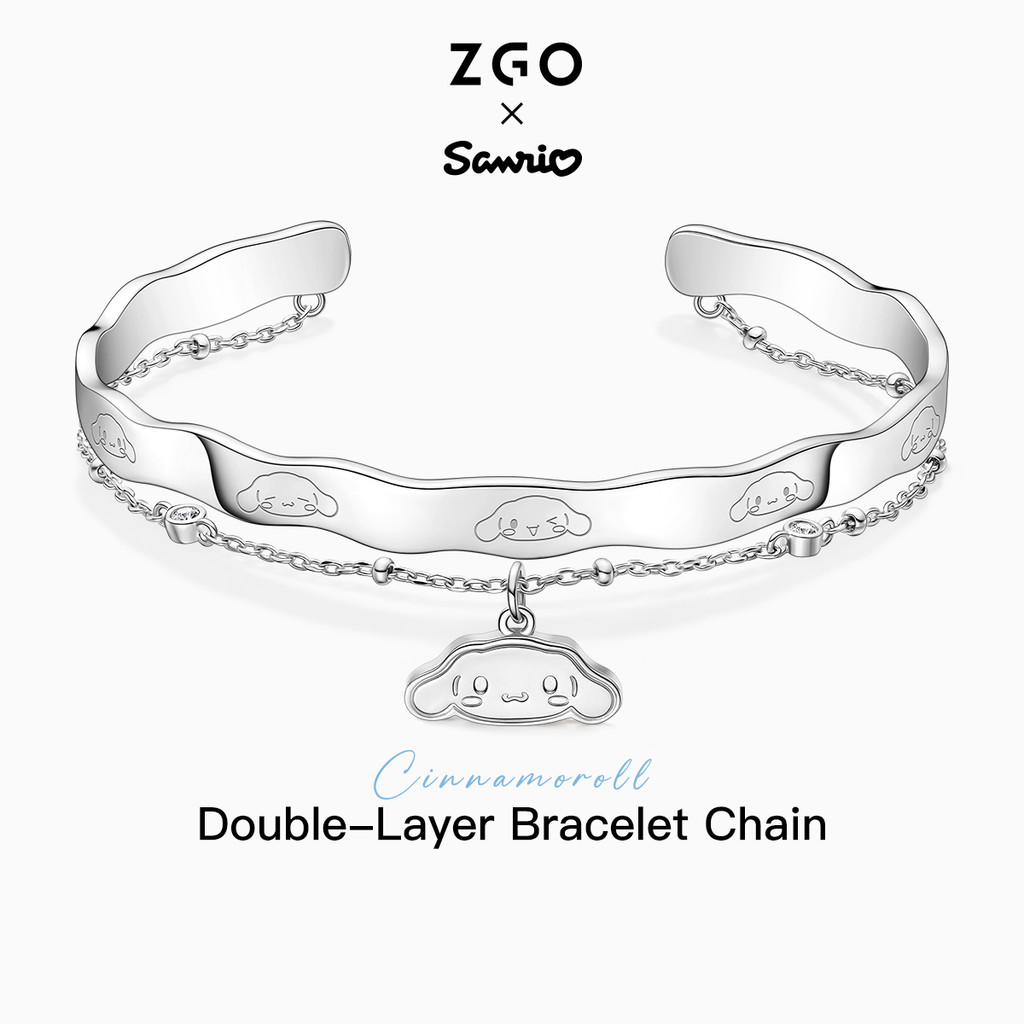 ZGO x Sanrio CInnamoroll กำไลข้อมือเงิน S925 เพื่อผู้หญิง เป็นของขวัญหรูหรา 6166