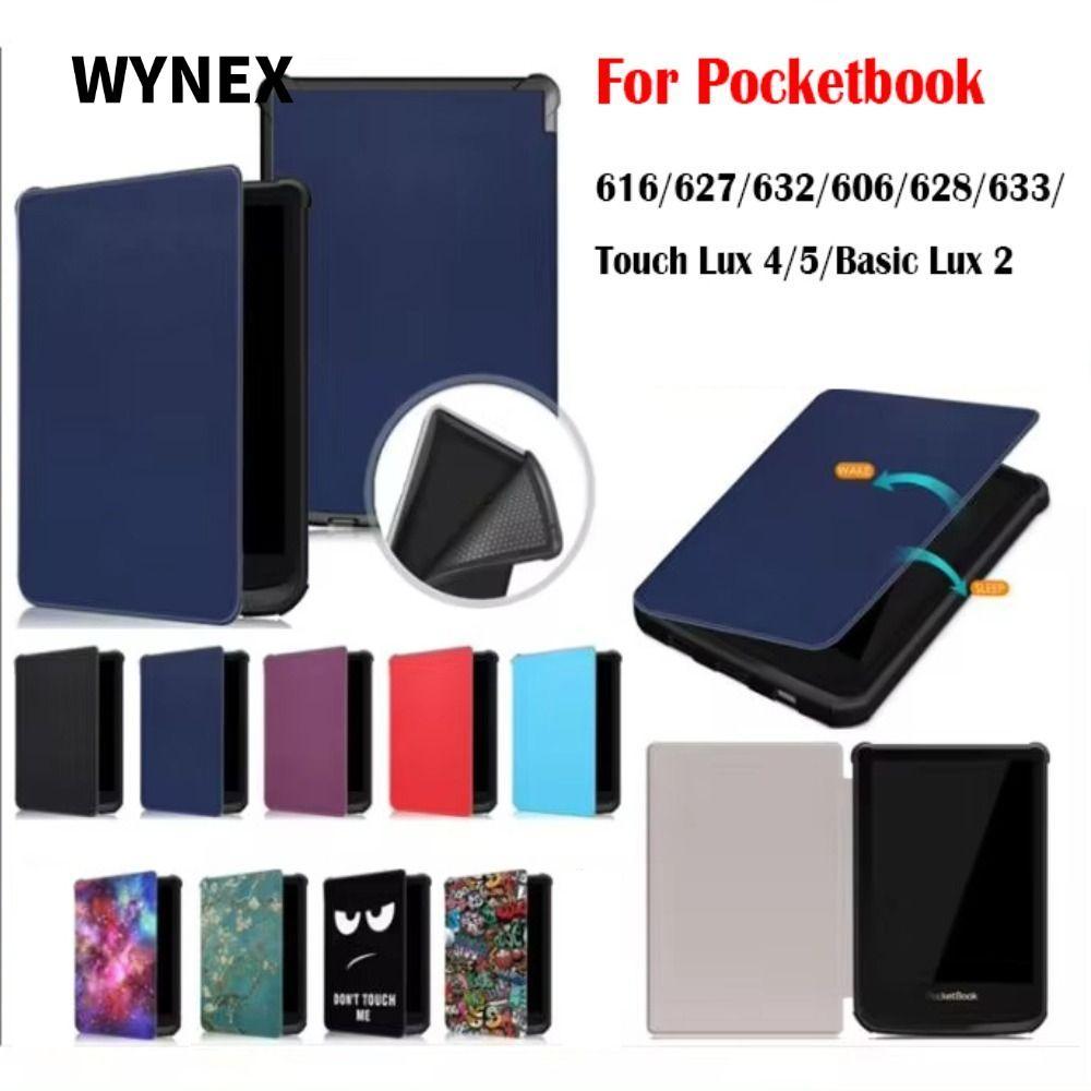 WYNEX E-Reader, Auto Sleep/Wake TPU เกราะป้องกัน, 2024 ฝาครอบ Folio นุ่มสีกันกระแทกสําหรับ Pocketboo