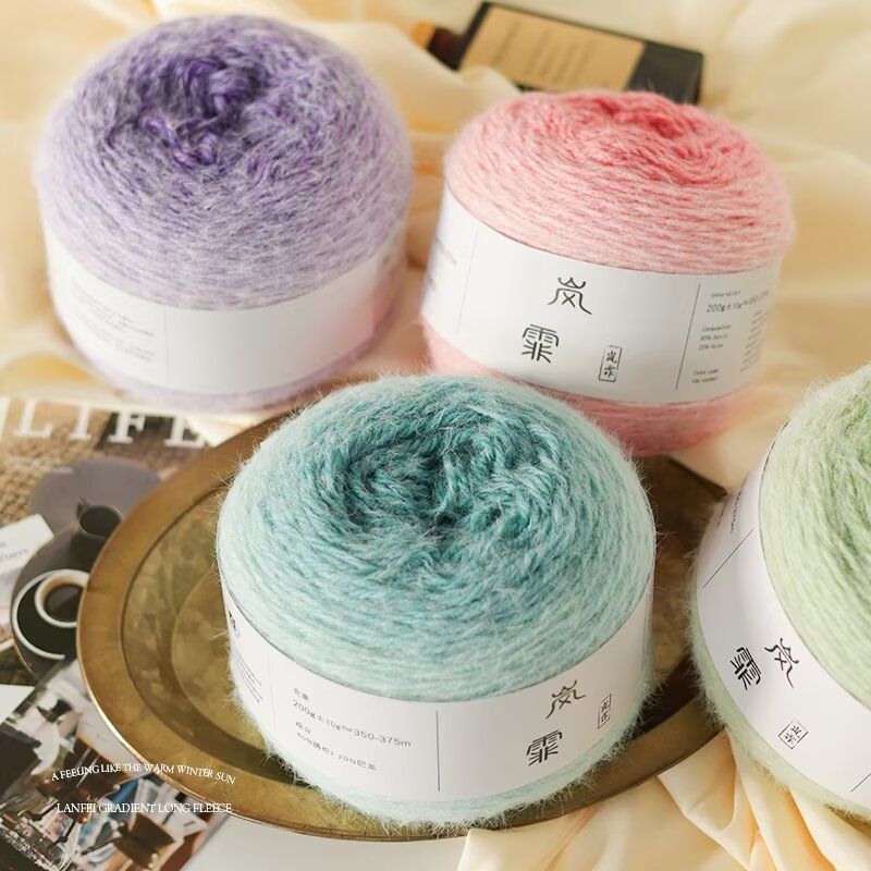 ช่อดอกไม้ผ้าห่ม Niao Qinglan Handmade Gradient โครเชต์ผสม 200g โครเชต์หมวกขนสัตว์ผ้าพันคอผ้าห่มรูปแบบช่อดอกไม้20251113