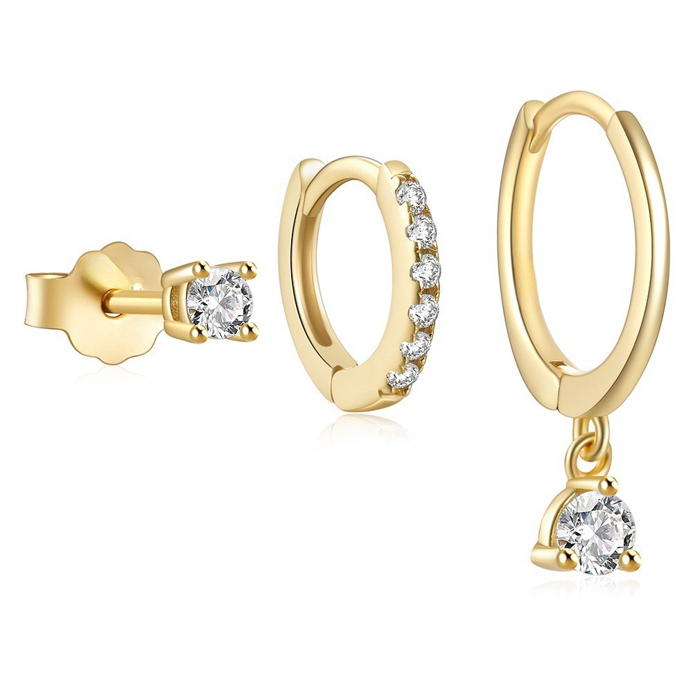 Vnox ชุดต่างหู 3 คู่สําหรับผู้หญิงต่างหูสตั๊ดโคลเวอร์สี่ใบ Huggie Earrrings ต่างหูห่วงเล็ก ราคา ถูกที่สุด ดีลบีเคเค แกลเลอรีภาพที่ 7
