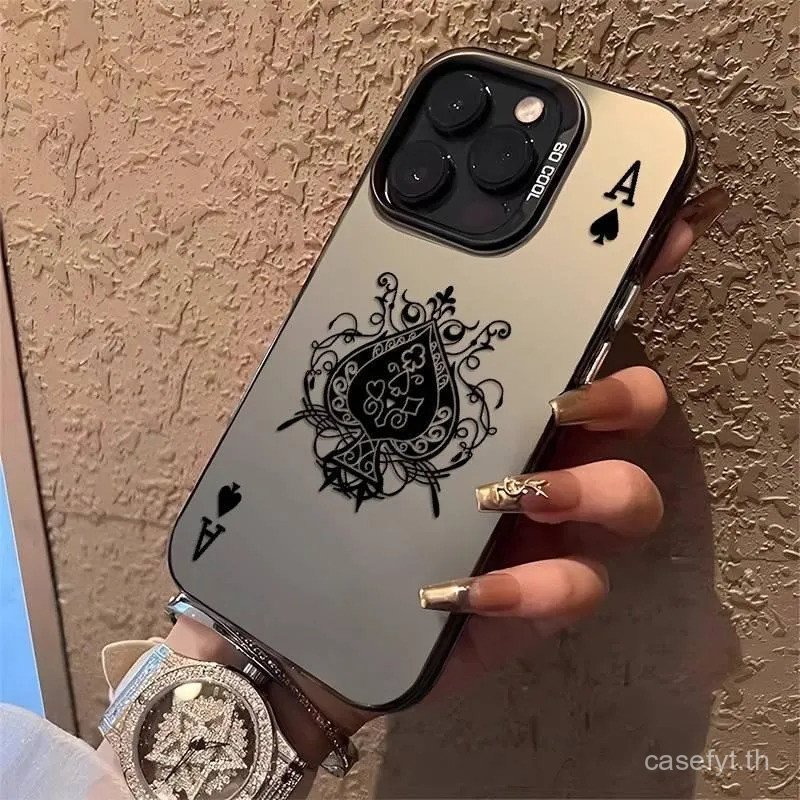 3Dเคสโทรศัพท์Hard Spadeโป๊กเกอร์ยุโรปอเมริกันNicheเหมาะสําหรับiPhone 16 15 14 promax 17 xs xr 13promax 12 11 pro max Shock-Resistantป้องกันกรณีWSCE