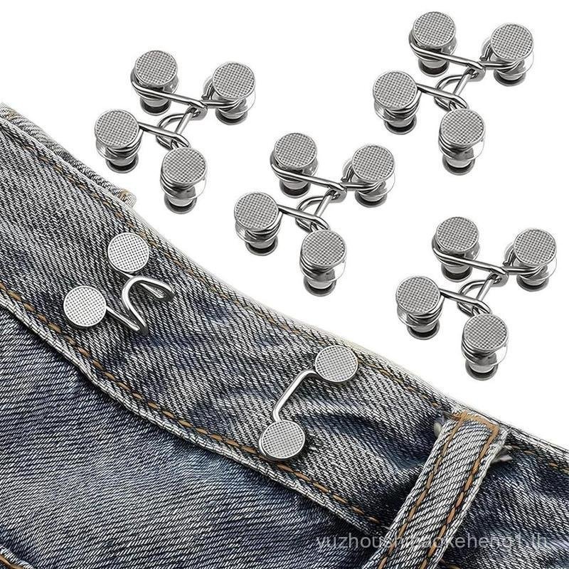 Jeans Button Tightener Set, 2/4 Sets Handmade Jeans Button Pins, Button Closure, Easy To Install Wai