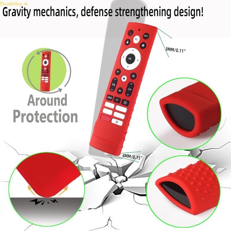 Doublebuy กันชนระยะไกลสําหรับ Hisense ERF3A90 ERF3D90H ทีวีรีโมทคอนโทรลล้างทําความสะอาดได้ปกหลังป้อง