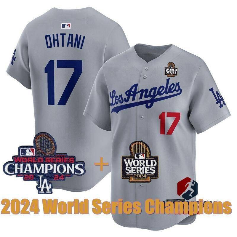 KK Los Angeles Dodgers Shohei Ohtani Baseball Shirt สีเทา ฉลองแชมป์โลกปี 2024