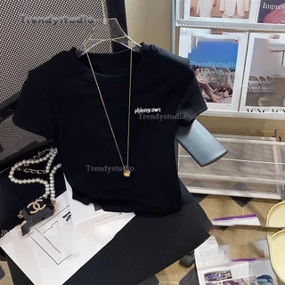🌈พร้อมส่ง🌈 เสื้อยืดพิมพ์ลาย เสื้อครอปแขนสั้น ผ้าคัตคอน นิ่มใส่สบาย#แขนสั้น เสื้อน่ารัก100%Cotton T-shirt เสื้อยืดผู้หญิง