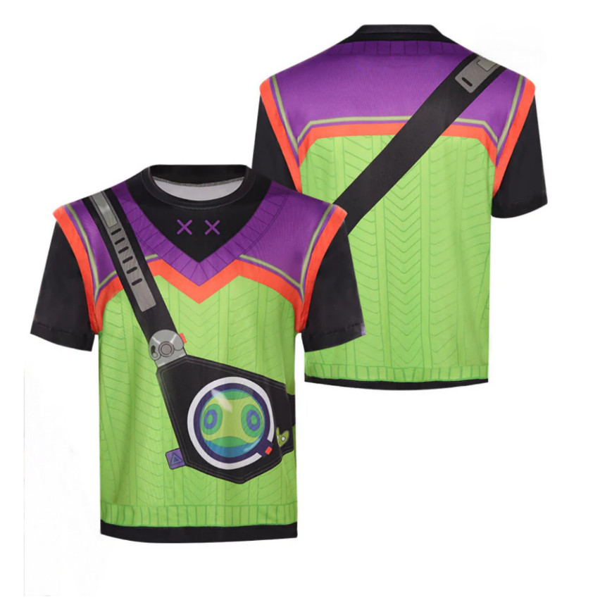 เสื้อยืดคอสเพลย์ VALORANT GEKKO สไตล์ 3D แขนสั้น สำหรับHALLOWEENและงานCARNAVAL PARTY