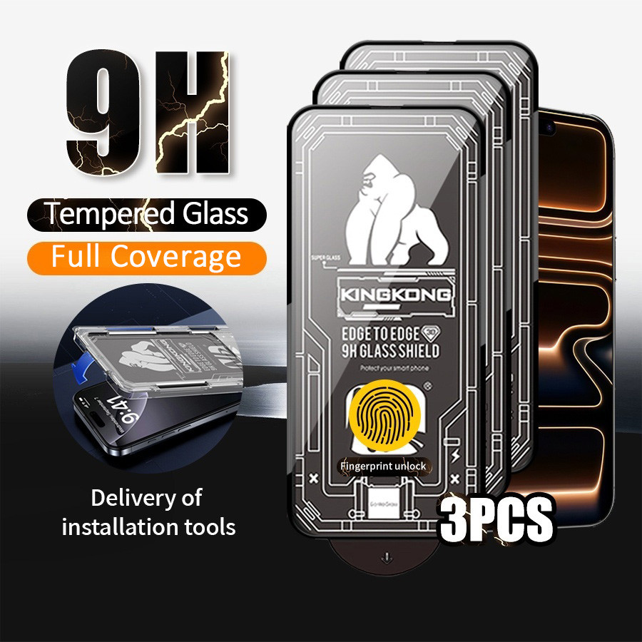 สําหรับiPhone 17 16 15 14 13 12 11 Pro Max XS Max X XR Plusคลุมทั้งหมดNK King Kong HD Clearความเป็นส่วนตัวป้องกันหน้าจอกระจกนิรภัยพร้อมเครื่องมือติดตั้งง่าย
