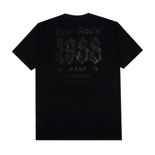 Baju Kaos Cowok Rise Above 1988 Atasan Pria Streetwear Jepang Katun Kaos Hitam Distro Bandung Keren Terbaru