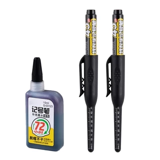 Stat 2 ชิ้น 45 มิลลิเมตร Long Tip MARKER ปากกา 15 มิลลิลิตรหมึกเติมถาวร MARKER สําหรับงานไม้อุตสาหกรรมก่อสร้าง Marki