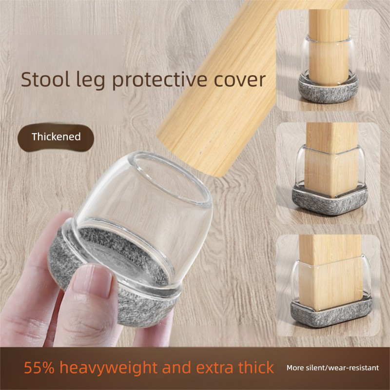 [เงียบกว่ากว่า] สตูลขาฝาครอบป้องกันสวมทนกันลื่นโต๊ะเก้าอี้เท้าปกลดเสียงรบกวนเฟอร์นิเจอร์เสื่อเท้า