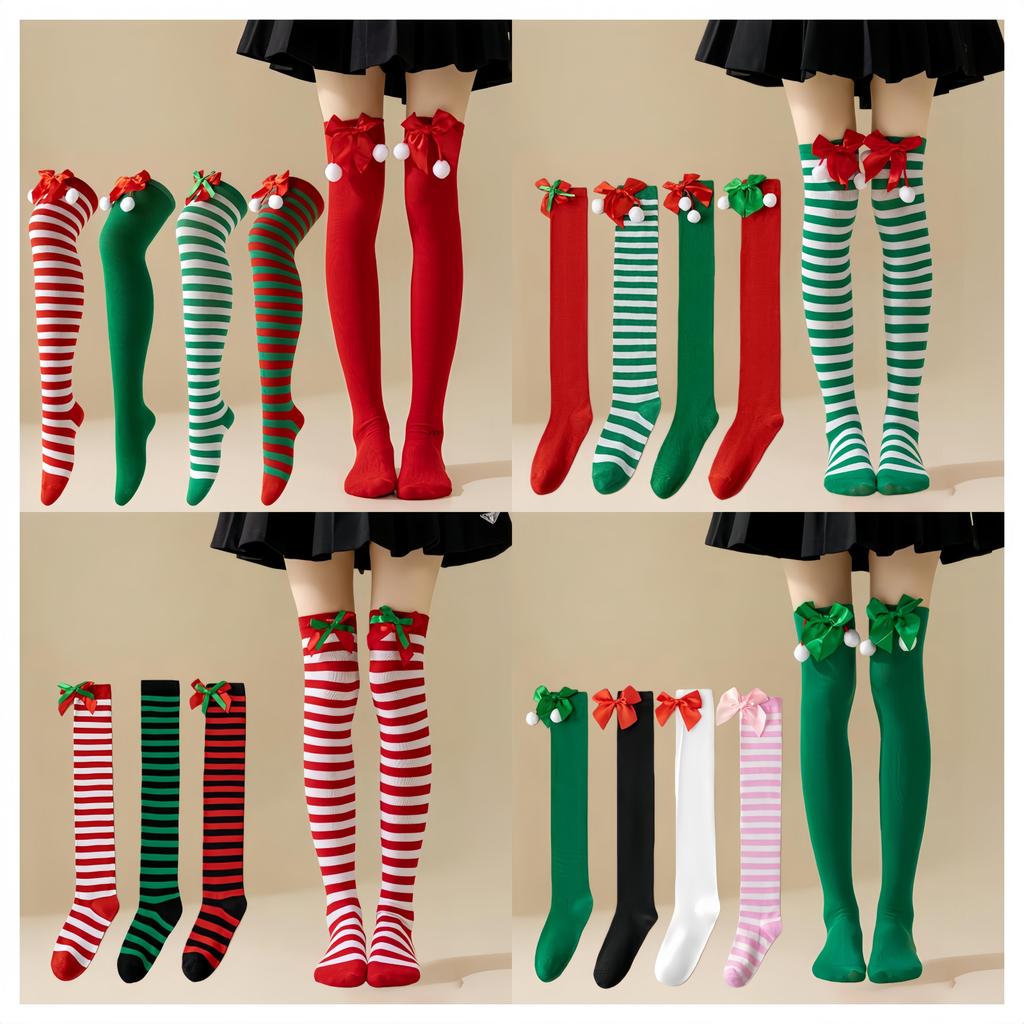 เครื่องประดับคริสต์มาส แบบถุงเท้าลายเข่าสูง VVTH