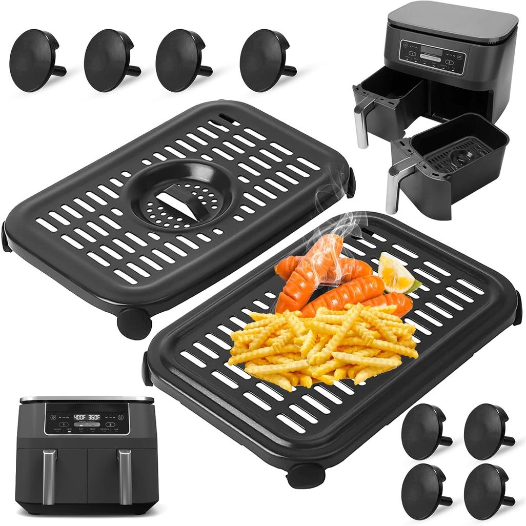 Air Fryer อะไหล่สําหรับ Ninja Foodi DualZone Air Fryers, 2 ชิ้นเกรดอาหาร Air Fryer อุปกรณ์เสริมกระทะ