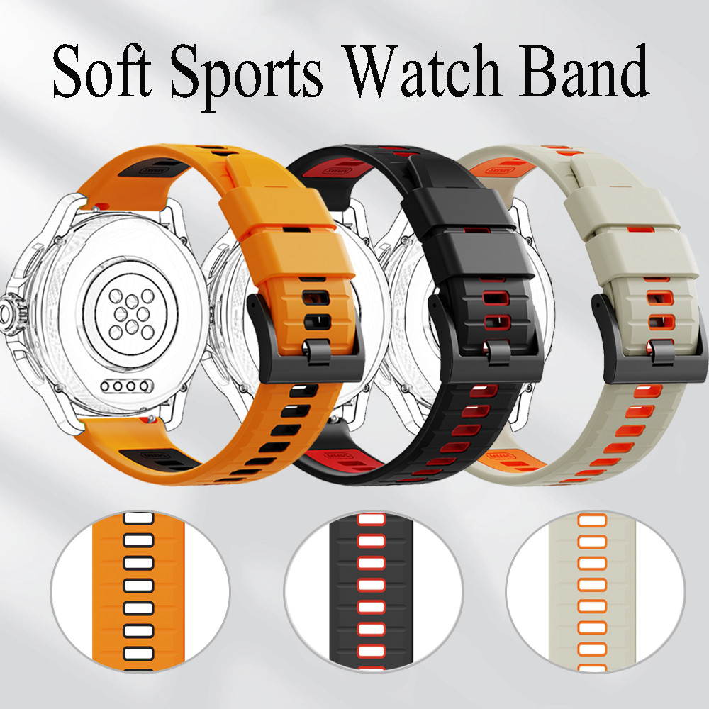 สําหรับสายนาฬิกาซิลิโคนสปอร์ต Ticwatch Pro 5 สายรัดข้อมือทดแทนแบบปรับได้ 24 มม. แบบปลดเร็วสําหรับสร้