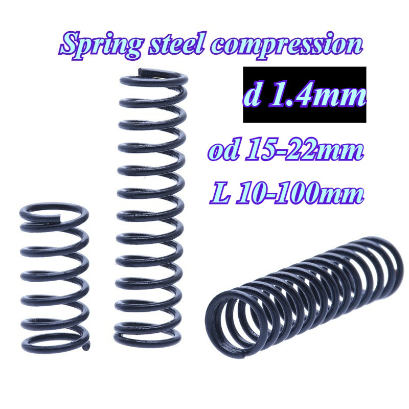 สปริงบีบอัด สปริงคืน สปริง 65Mn เหล็ก อัด d1.4mm*OD15-22mm*L10-100mmDXM-MB