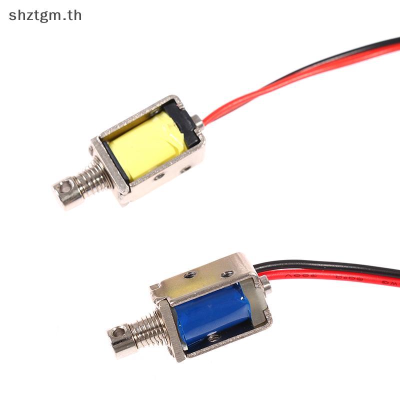 SHZTGM 3V 5V 6V 9V 12V Push-Pull Solenoid ผ่านประเภทแม่เหล็กไฟฟ้าจังหวะ 4 มม.