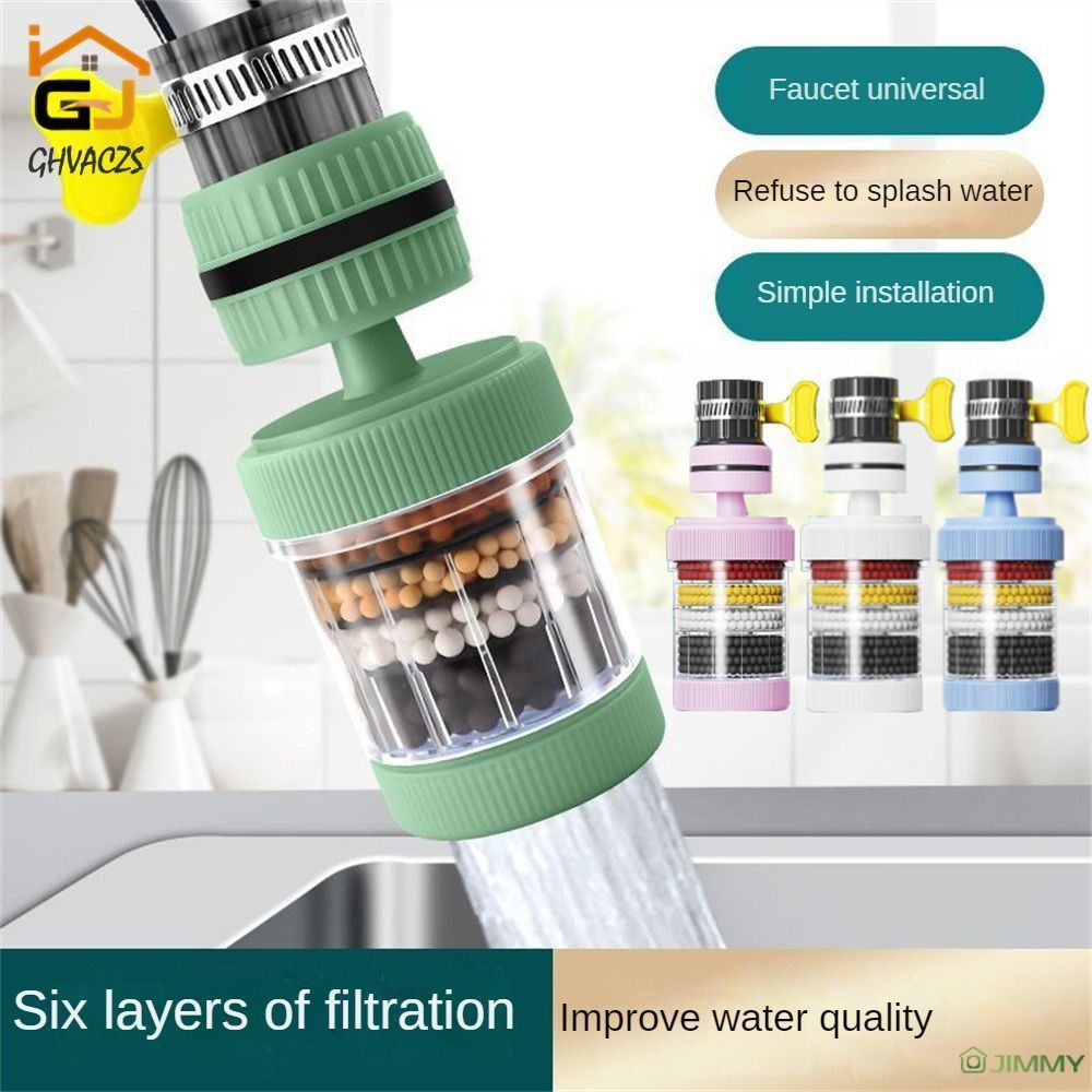 【COD】เครื่องกรองน้ำ 6 ชั้น หมุนได้ 360° ก๊อกน้ำสำหรับใช้ในครัวเรือน เครื่องกรองน้ำประหยัดน้ำป้องกันก