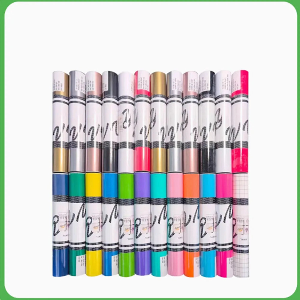 ฟิล์มแกะสลักพื้นผิวเคลือบเรียบสีทึบกาวไวนิลเหมาะสําหรับ Circut Silhouette Hot Deal