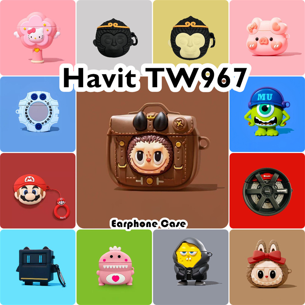 คุณภาพสูงFor Havit TW967 Case Casing Soft Silicone Cartoon Innovation Headphone Case Cover NO.1