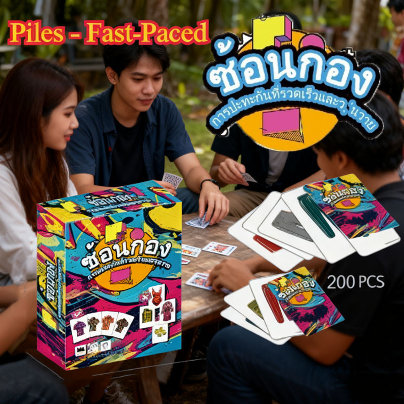 Piles - Fast-Paced เกมพับผ้า Piles การ์ดเกมจุดที่เป็นมิตรสําหรับเด็กและผู้ใหญ่ 2-8 ผู้เล่น Piles Gam