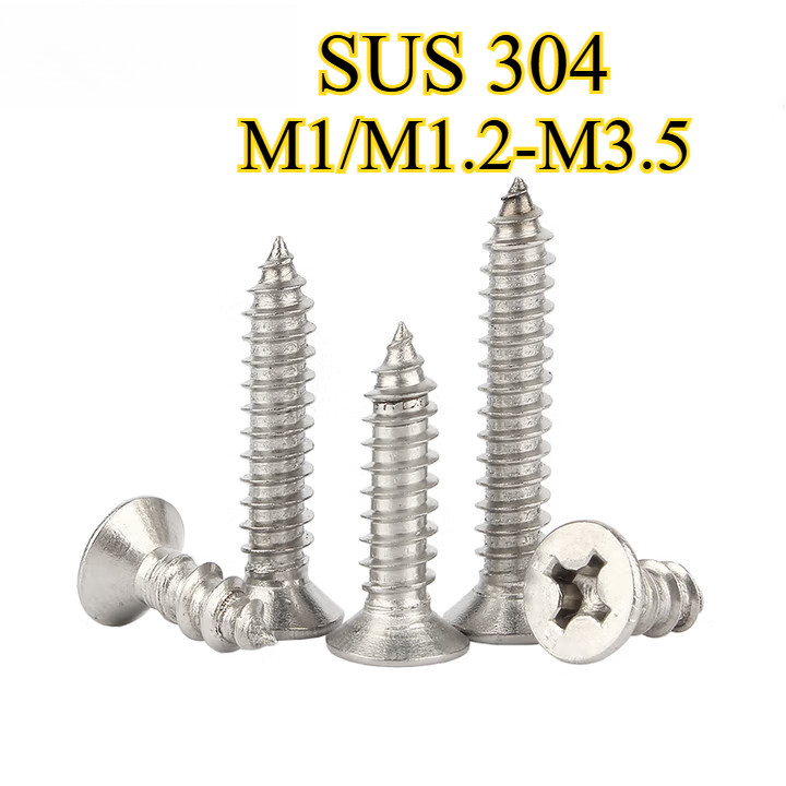 เกลียวเหล็กหัว​F​​ หัวแบน  เกลียวปล่อย ตะปูเกลียว​​หัวเรียบ​เบอร์​ / สแตนเลส 304 สกรูเกลียวปล่อย หัว