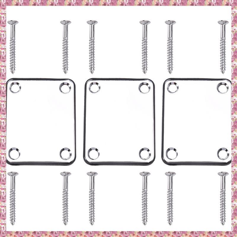 [VCR] Heavy Duty สําหรับกีตาร์ 3 ชิ้นเหล็กสี่เหลี่ยมผืนผ้าแผ่นคอ 4 หลุมคอ Joint Board